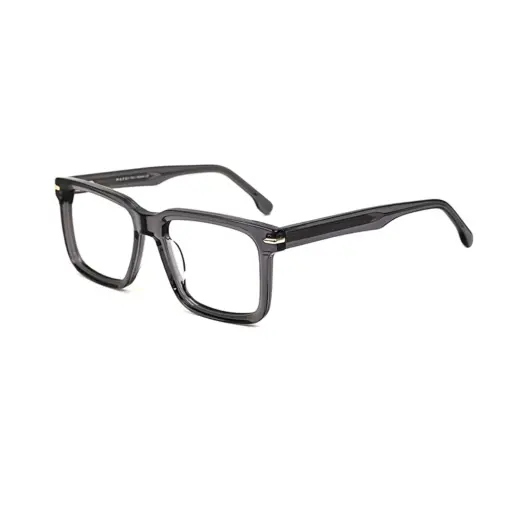 Glass Grey Bold Eyeglasses
