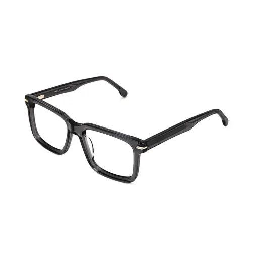 Glass Grey Bold Eyeglasses