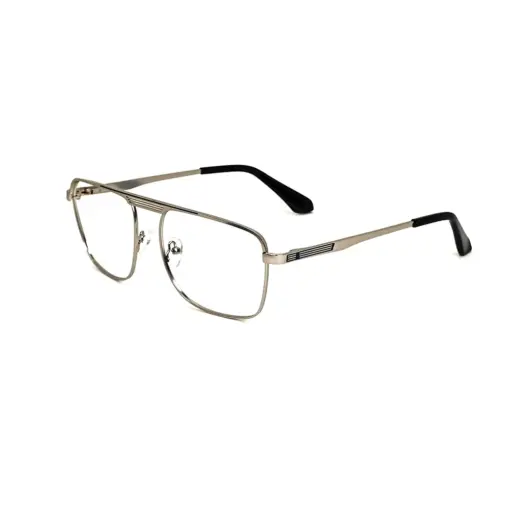 Silver Aviator Metal Eyeglasses