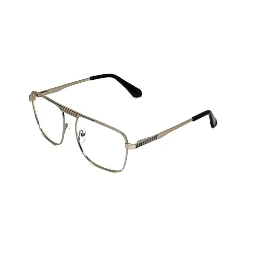 Silver Aviator Metal Eyeglasses