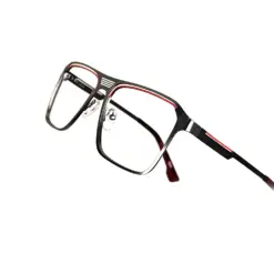 Silver Bold Metal Eyeglasses - 18716