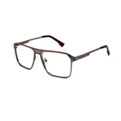 Silver Bold Metal Eyeglasses - 18716