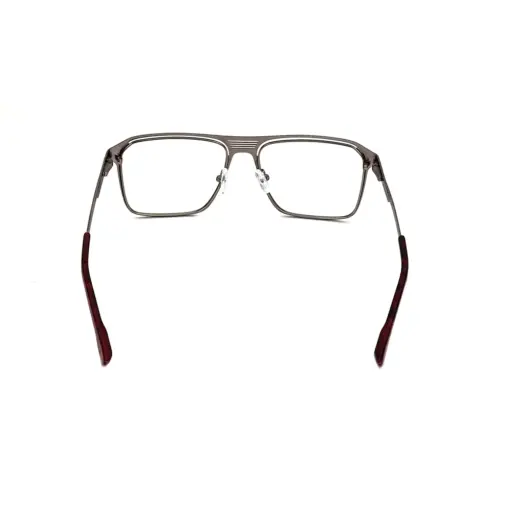 Silver Bold Metal Eyeglasses - 18716