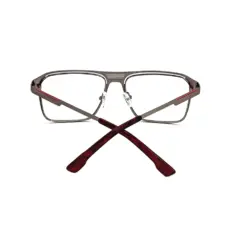 Silver Bold Metal Eyeglasses - 18716