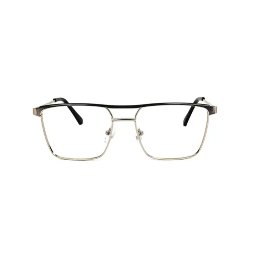 Silver Modern Metal Eyeglasses at chashmah