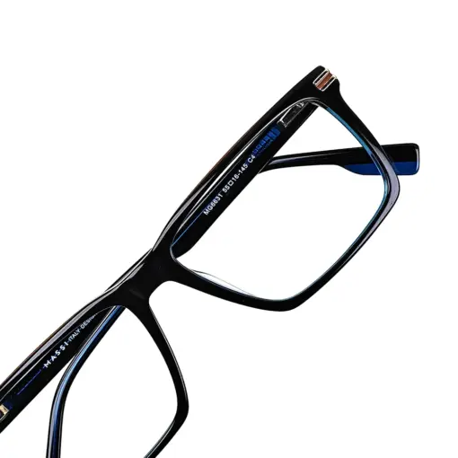 Blue Rectangular Acetate Eyeglasses at chashmah