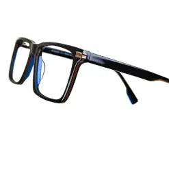 Blue Rectangular Acetate Eyeglasses at chashmah