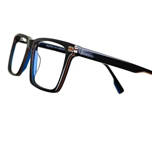Blue Rectangular Acetate Eyeglasses at chashmah