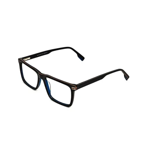 Blue Rectangular Acetate Eyeglasses at chashmah