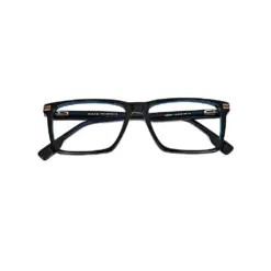 Blue Rectangular Acetate Eyeglasses at chashmah