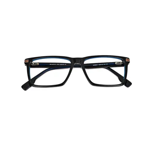 Blue Rectangular Acetate Eyeglasses at chashmah