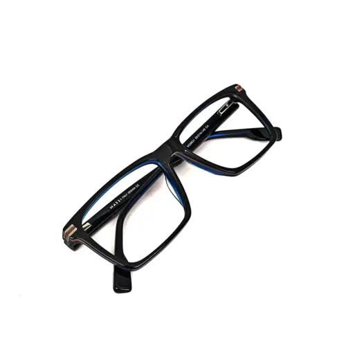 Blue Rectangular Acetate Eyeglasses at chashmah