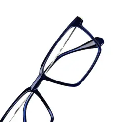 Blue Rectangular Acetate Eyeglasses at chashmah