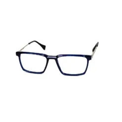 Blue Rectangular Acetate Eyeglasses at chashmah
