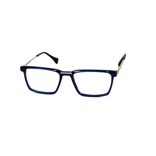 Blue Rectangular Acetate Eyeglasses at chashmah