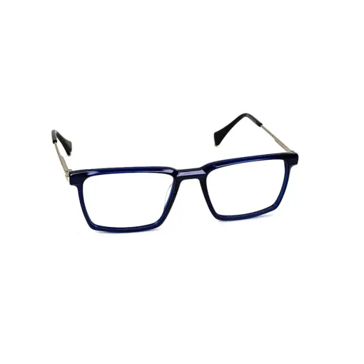 Blue Rectangular Acetate Eyeglasses at chashmah