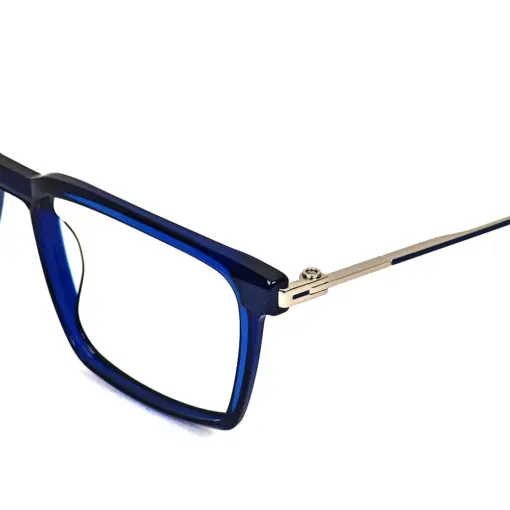 Blue Rectangular Acetate Eyeglasses at chashmah