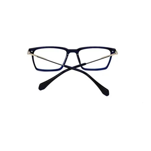 Blue Rectangular Acetate Eyeglasses at chashmah