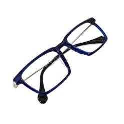 Blue Rectangular Acetate Eyeglasses at chashmah
