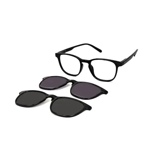 Black Clip-on Eyeglasses AT CHASHMA