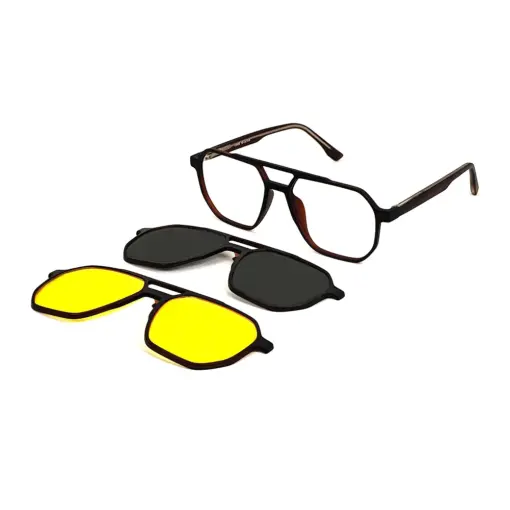 Buy Brown Aviator Clip-on Eyeglasses Online