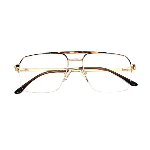 Leopard Half Frame Eyeglasses at chashmah