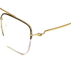 Black-Gold Half-frame Turban Fit Eyeglasses