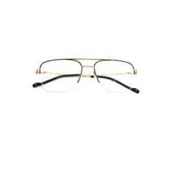 Black-Gold Half-frame Turban Fit Eyeglasses