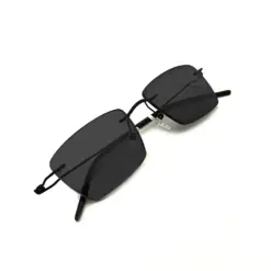 Black Rimless Turban Fit Sunglasses