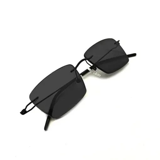 Black Rimless Turban Fit Sunglasses