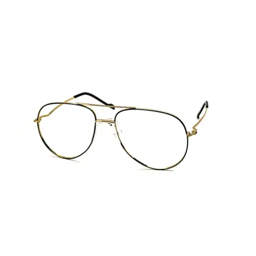 Black-Gold Fix-pad Turban Fit Eyeglasses