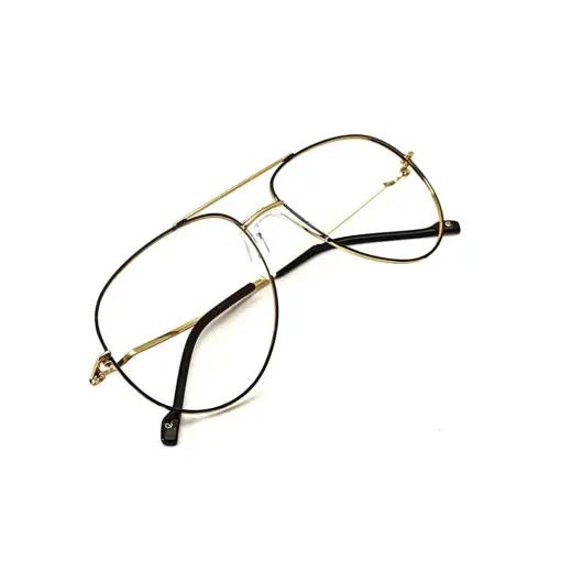 Black-Gold Fix-pad Turban Fit Eyeglasses