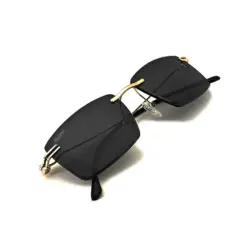 Buy Golden Rimless Turban Fit Sunglasses Online
