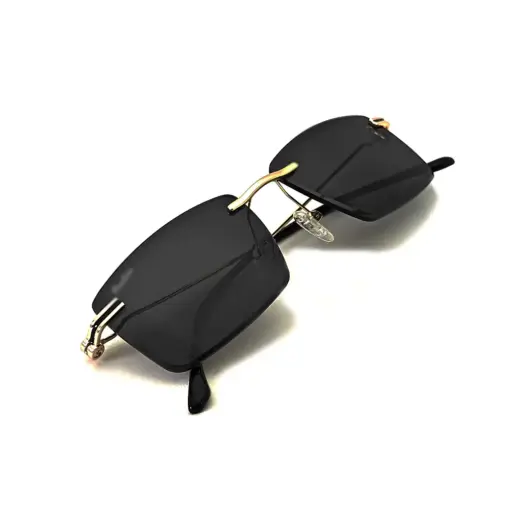 Buy Golden Rimless Turban Fit Sunglasses Online