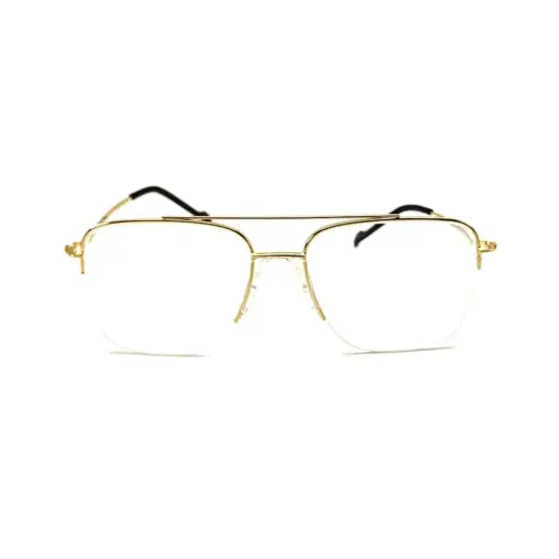 Golden Half-frame Turban Fit Eyeglasses
