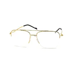 Golden Half-frame Turban Fit Eyeglasses