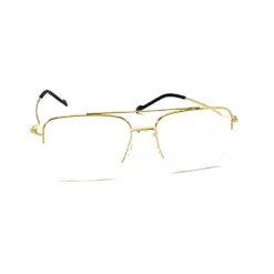 Golden Half-frame Turban Fit Eyeglasses