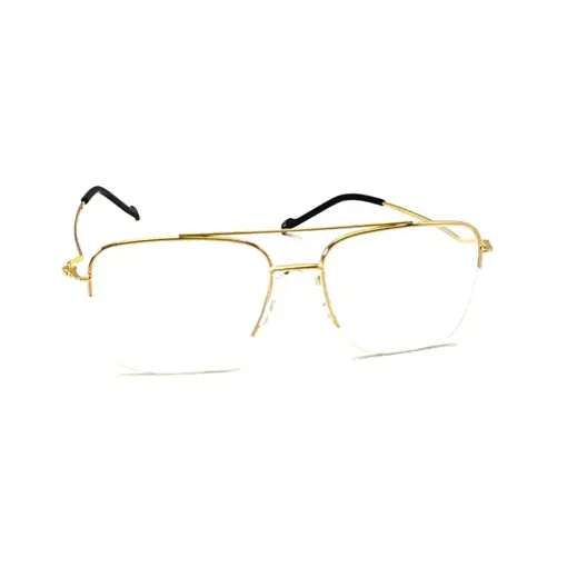 Golden Half-frame Turban Fit Eyeglasses
