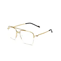 Golden Half-frame Turban Fit Eyeglasses