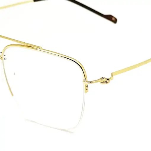 Golden Half-frame Turban Fit Eyeglasses