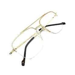 Golden Half-frame Turban Fit Eyeglasses
