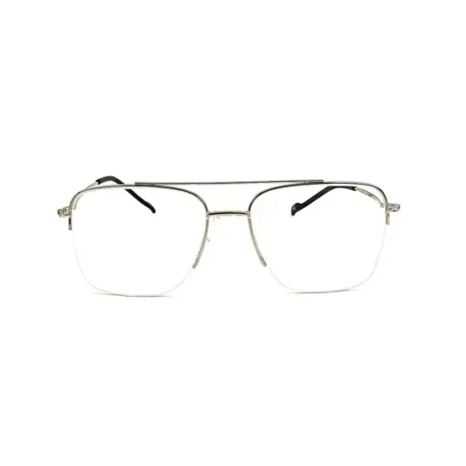 Silver Half-frame Turban Fit Eyeglasses
