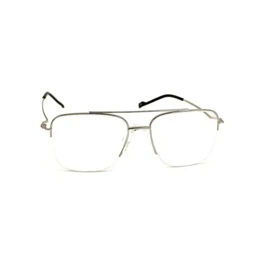 Silver Half-frame Turban Fit Eyeglasses