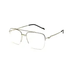 Silver Half-frame Turban Fit Eyeglasses