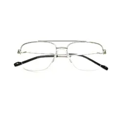 Silver Half-frame Turban Fit Eyeglasses