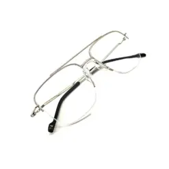 Silver Half-frame Turban Fit Eyeglasses