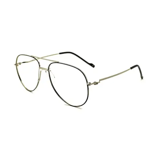 Silver-Black Fix-pad Turban Fit Eyeglasses