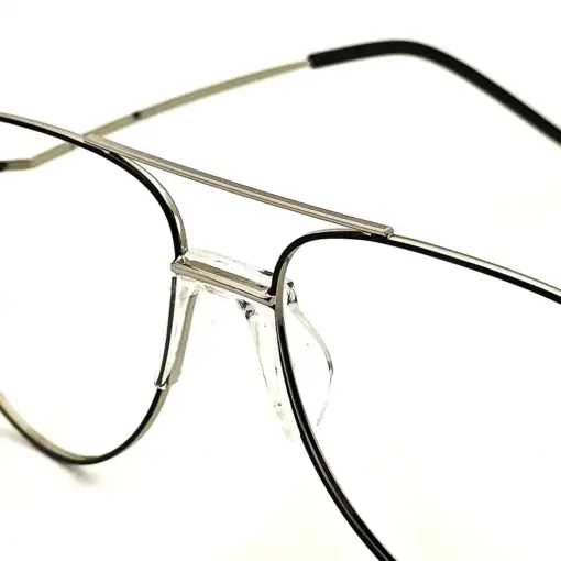 Silver-Black Fix-pad Turban Fit Eyeglasses