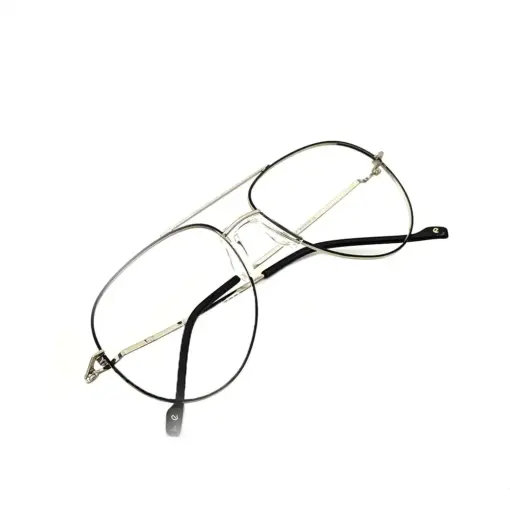 Silver-Black Fix-pad Turban Fit Eyeglasses
