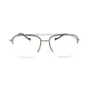 Silver-black Half-frame Turban Fit Eyeglasses